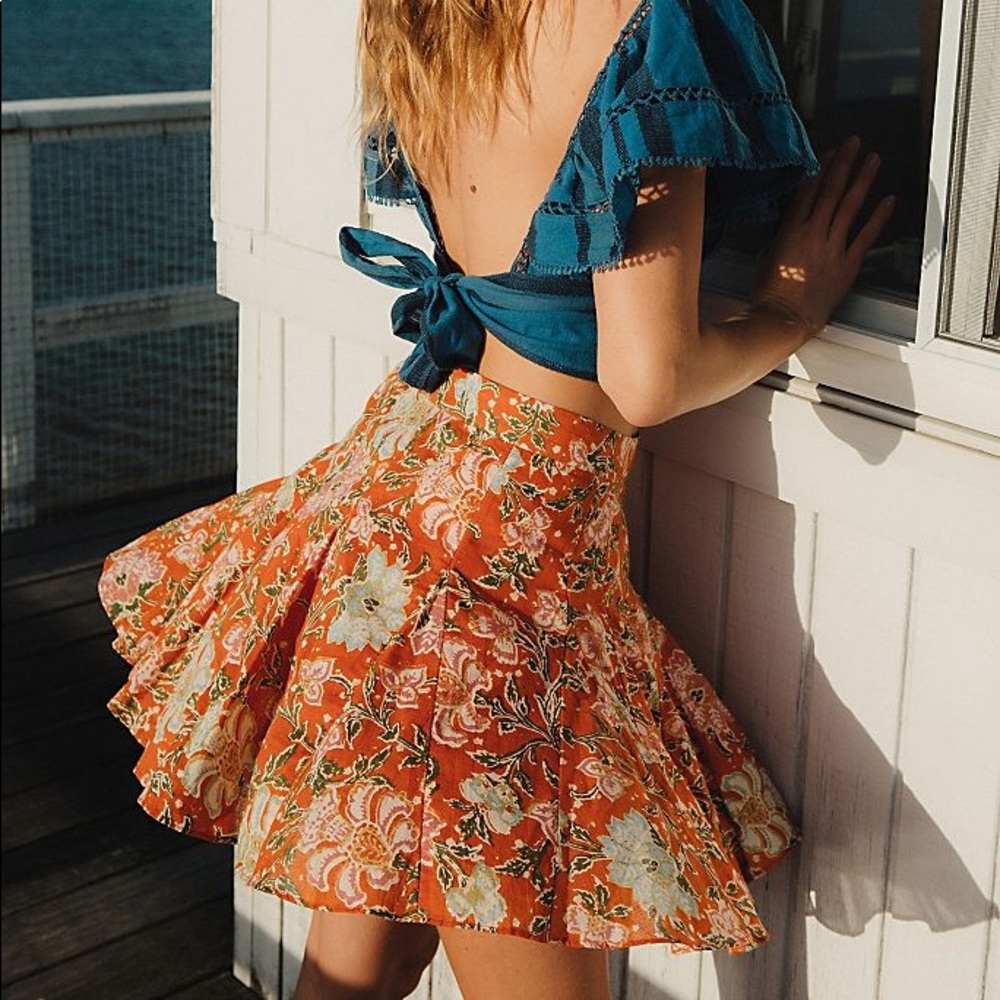 Free People End of the Island Godet Skirt